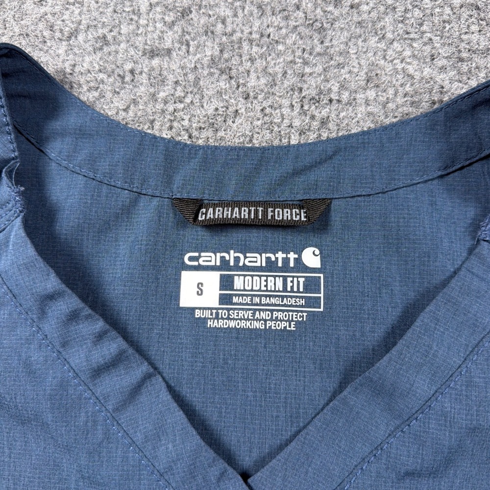Carhartt Scrub Top Women Size S Blue Force Modern Fit V-Neck Ripstop - Picture 6 of 14